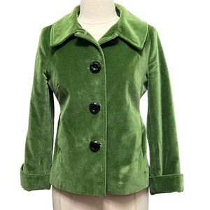 Green velvet short coat